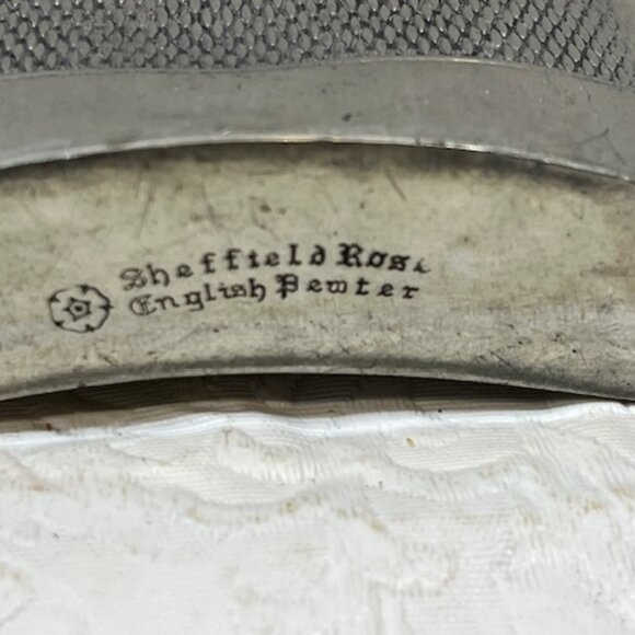 VTG Sheffield Rose English Pewter Hip 3 Oz. Drinking Curved Flask 3.25"x4.5" - Picture 7 of 15